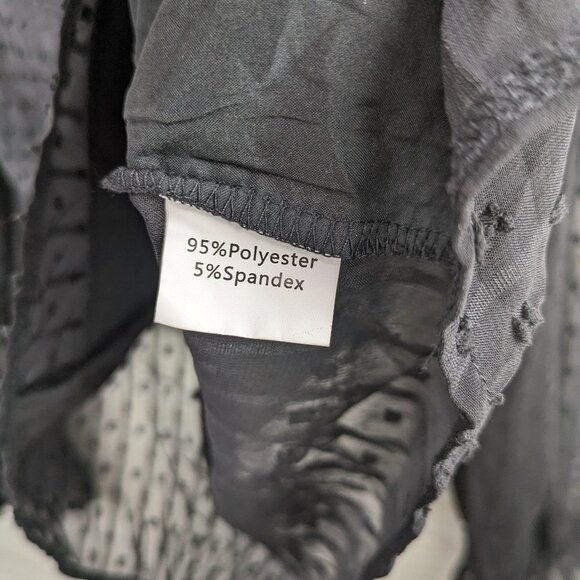 V Neck Elegant Swiss Dot Lace Splicing Plus Size Blouse - Picture 5 of 7